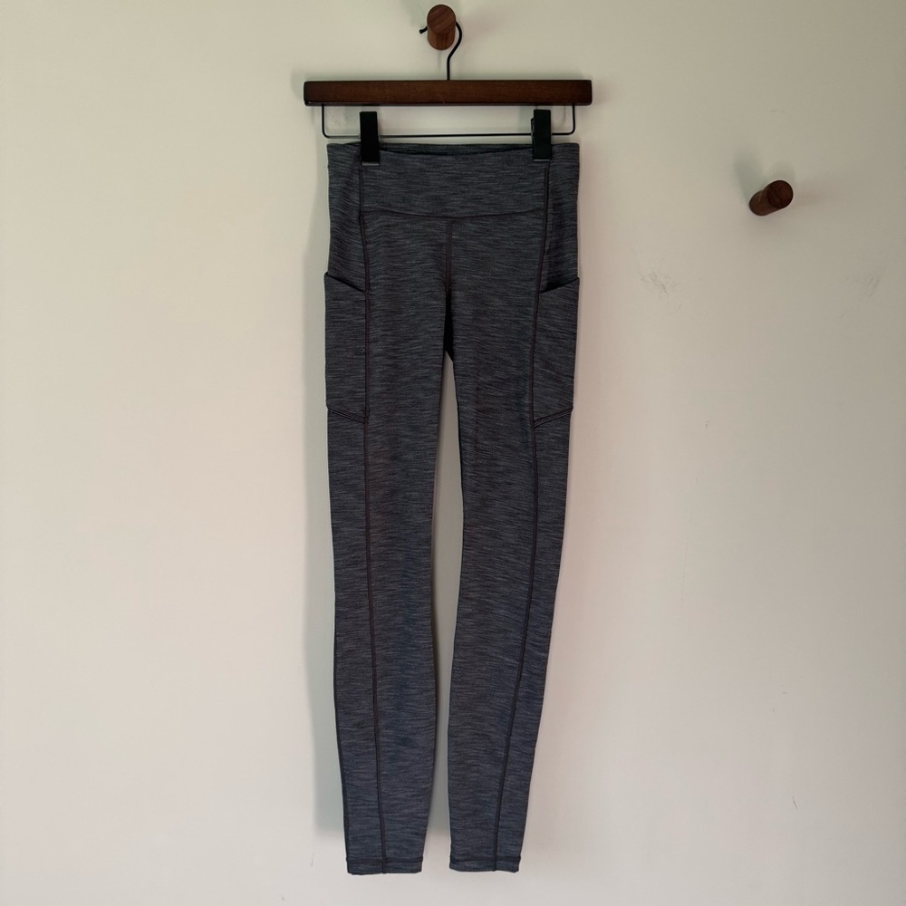 LULULEMON SPEED UP TIGHT WITH POCKETS GRAY SPACE DYE COLOR SIZE 4